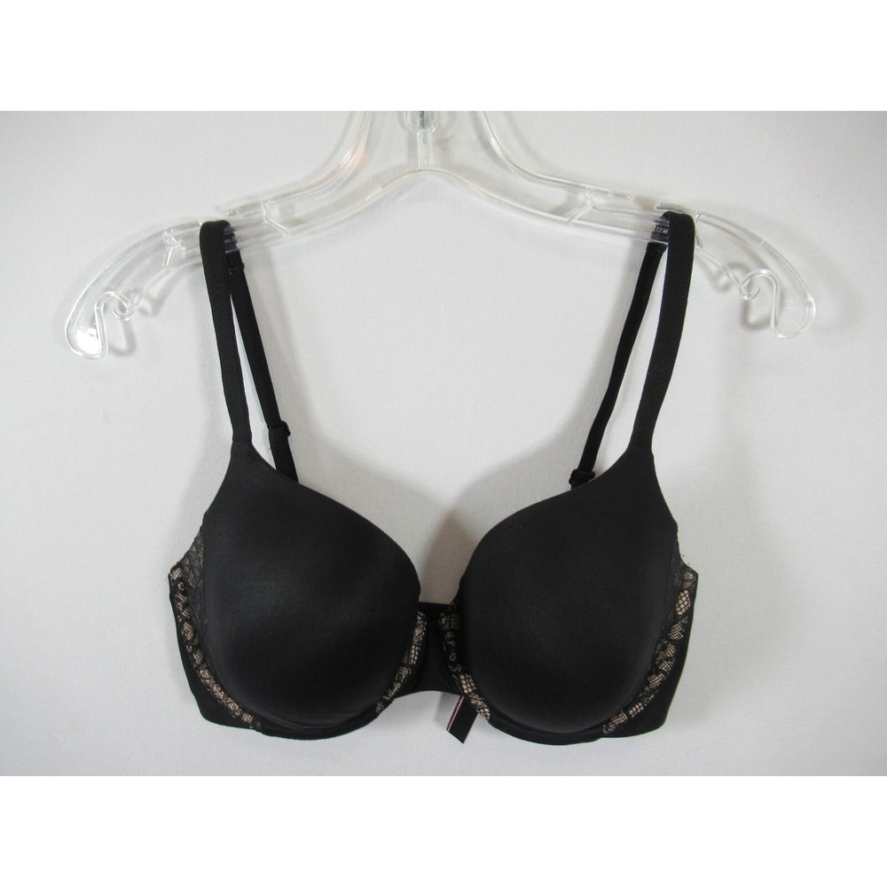 Body by Victoria's Secret Perfect Coverage Bra 32DDD Black Underwire Lined